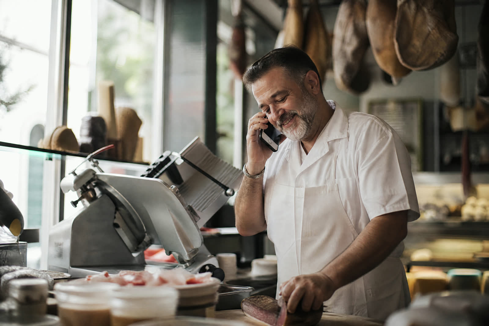 Business owner taking the call